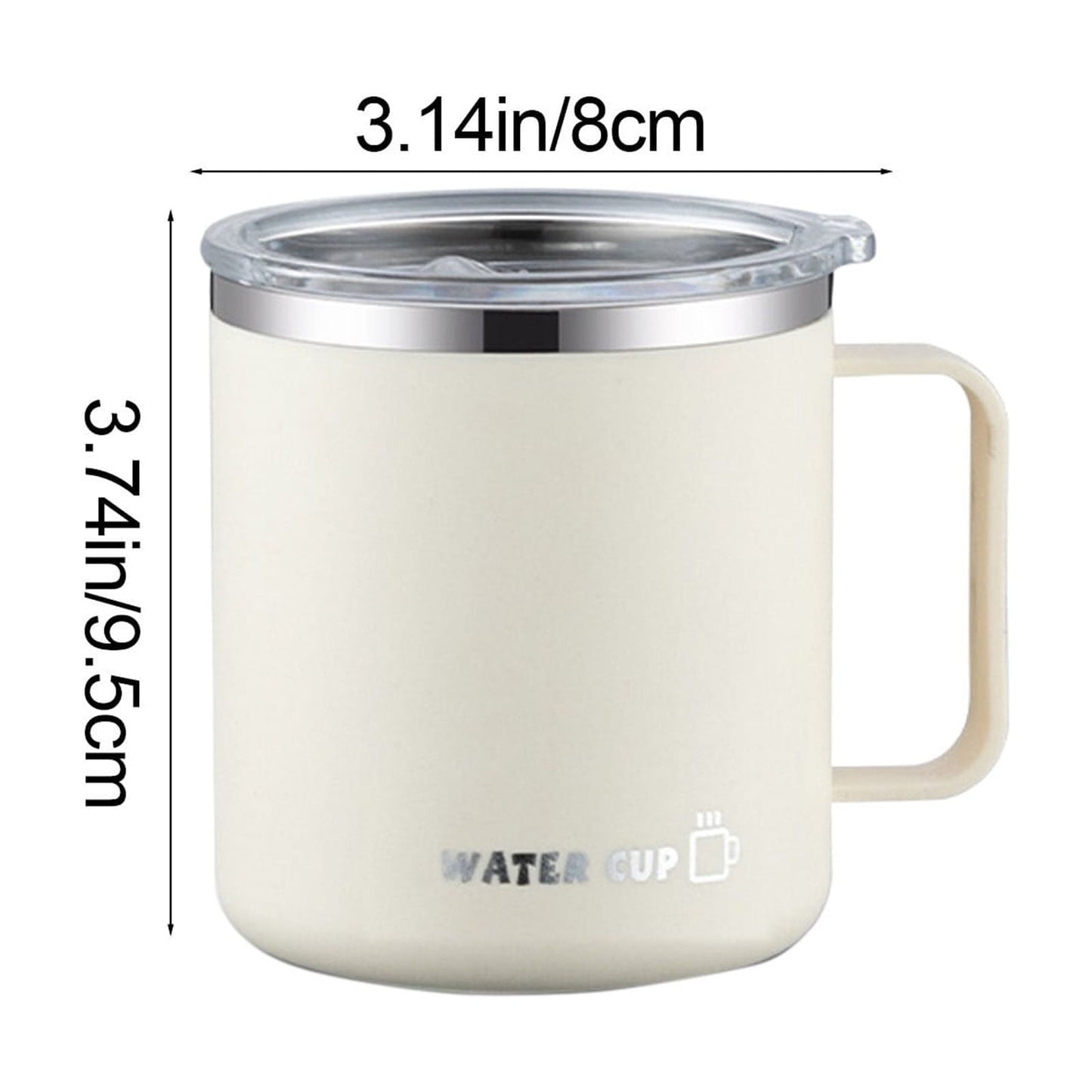 Tyidzon Insulated Coffee Mug, 20oz Stainless Steel Tumbler with Slider Lid Travel Coffee Cups with Handle for Camping Office Home, Blue ZC_#White