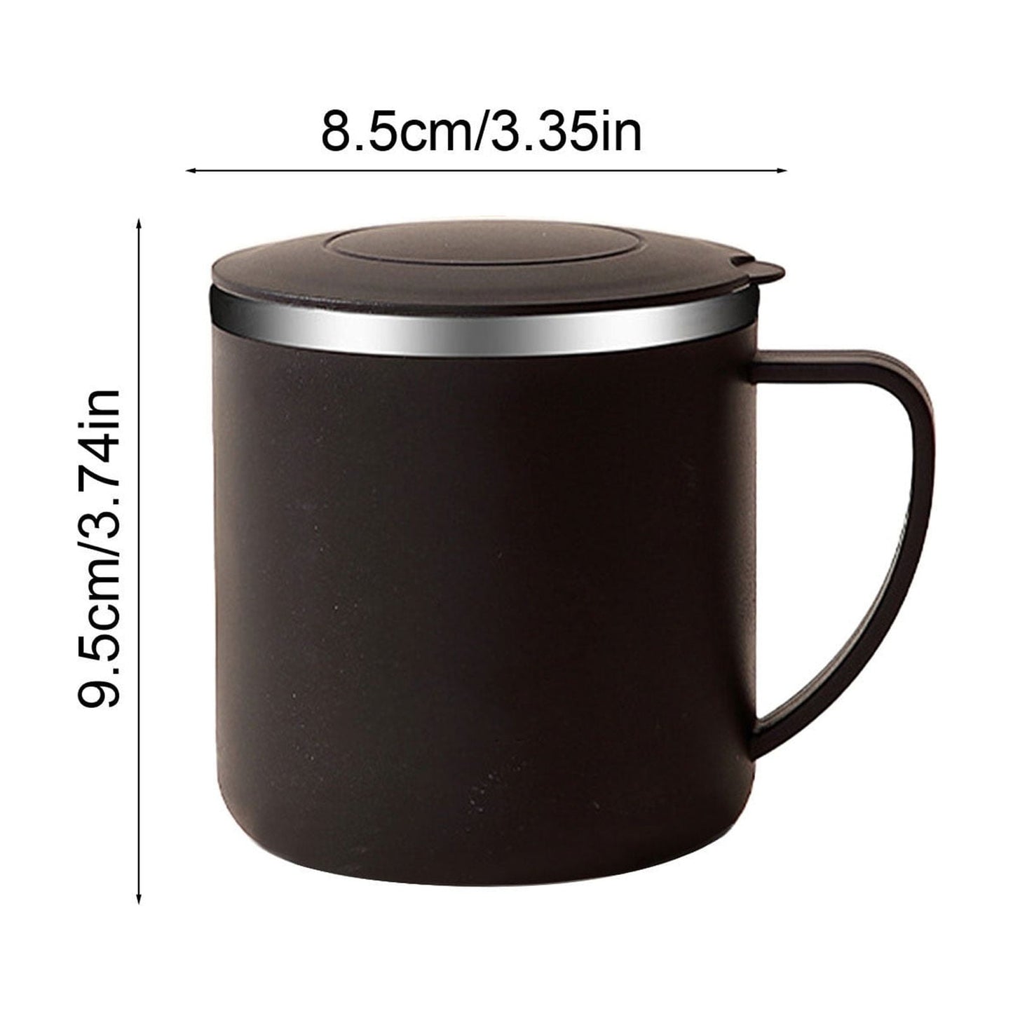 Tyidzon Insulated Coffee Mug, 20oz Stainless Steel Tumbler with Slider Lid Travel Coffee Cups with Handle for Camping Office Home, Blue ZD_#Black