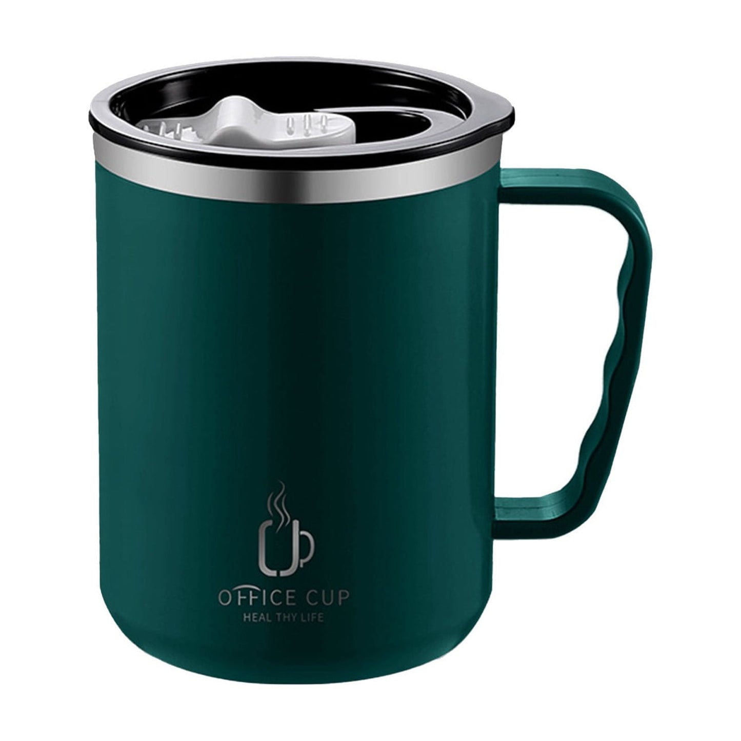 Tyidzon Insulated Coffee Mug, 20oz Stainless Steel Tumbler with Slider Lid Travel Coffee Cups with Handle for Camping Office Home, Blue ZE_#Green