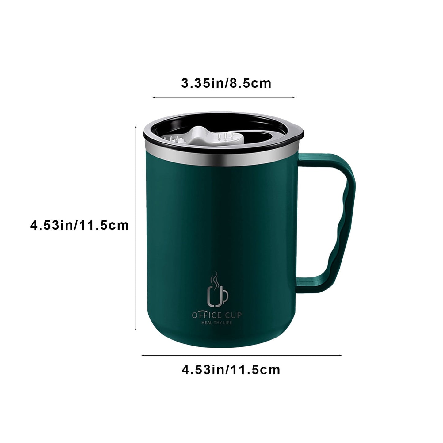 Tyidzon Insulated Coffee Mug, 20oz Stainless Steel Tumbler with Slider Lid Travel Coffee Cups with Handle for Camping Office Home, Blue ZE_#Green