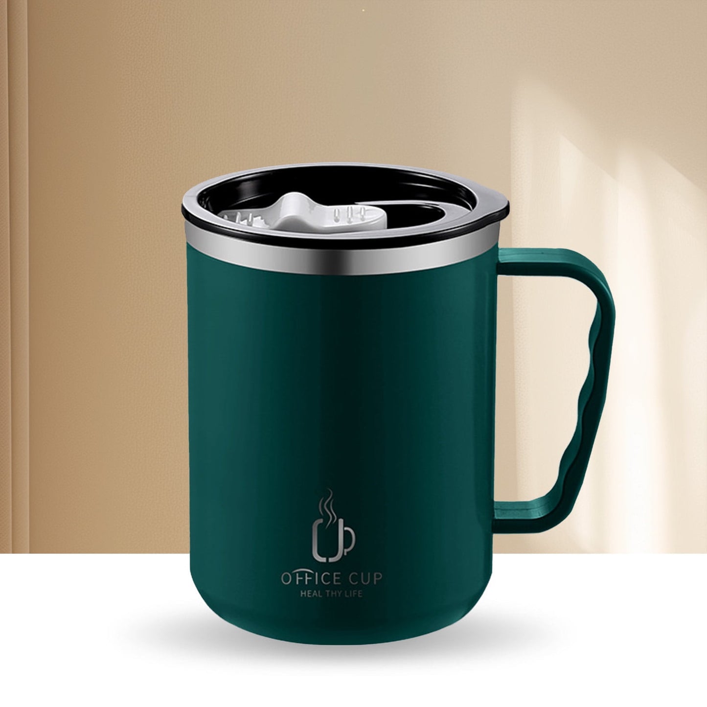 Tyidzon Insulated Coffee Mug, 20oz Stainless Steel Tumbler with Slider Lid Travel Coffee Cups with Handle for Camping Office Home, Blue ZE_#Green