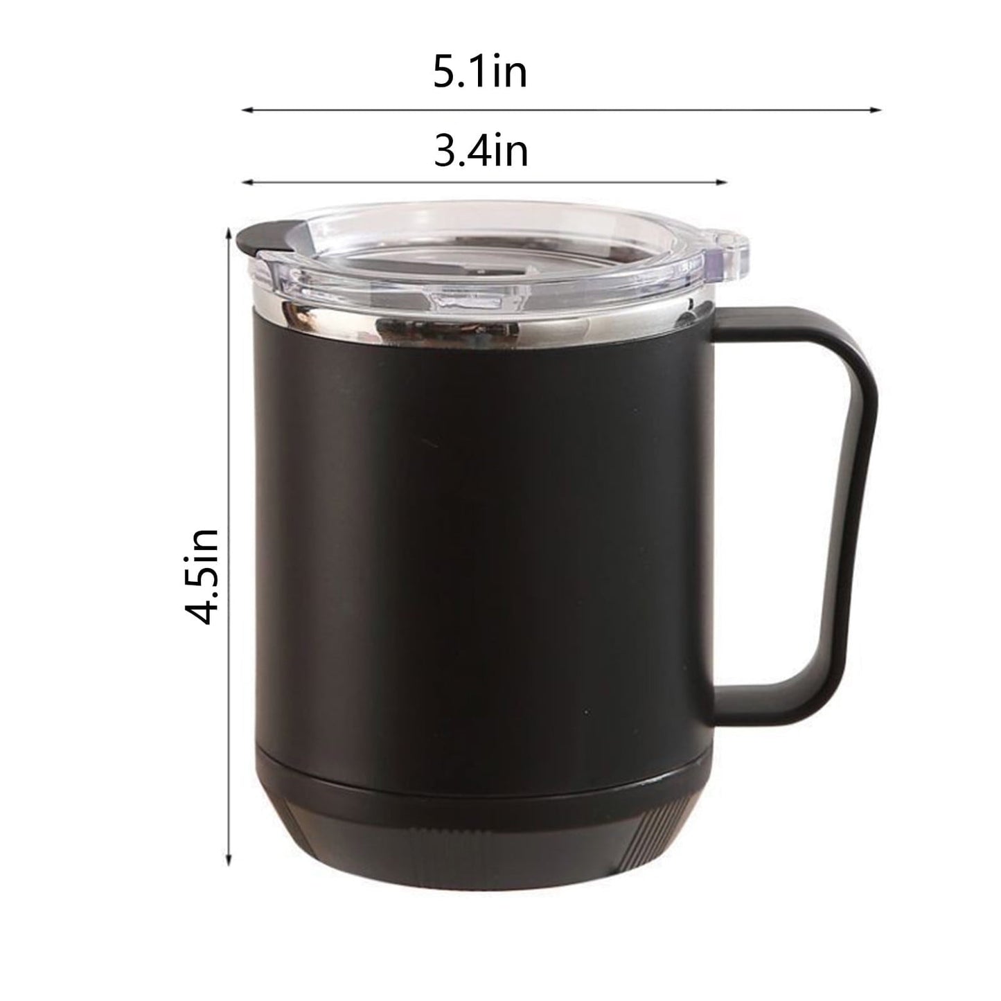 Tyidzon Insulated Coffee Mug, 20oz Stainless Steel Tumbler with Slider Lid Travel Coffee Cups with Handle for Camping Office Home, Blue ZF_#Black