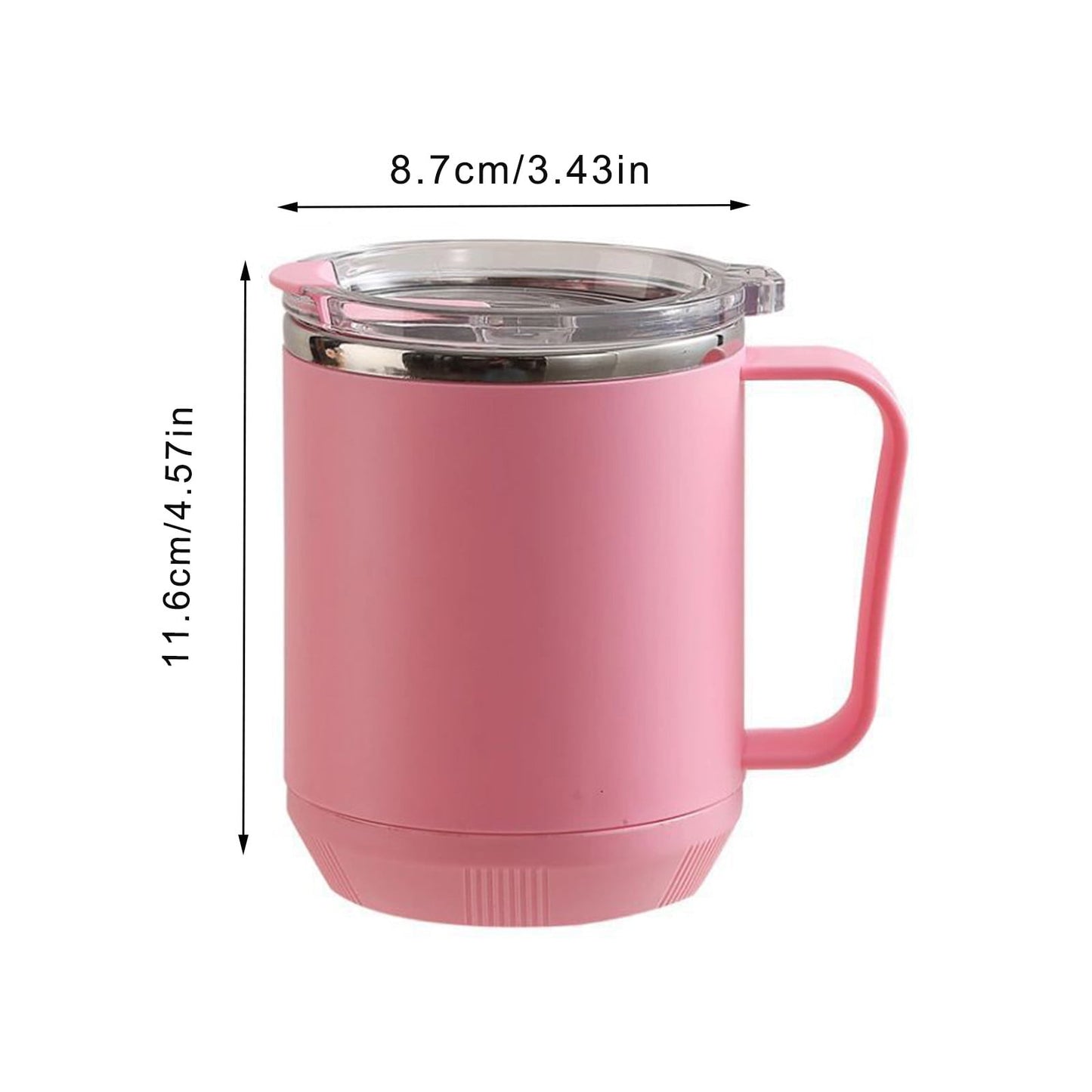 Tyidzon Insulated Coffee Mug, 20oz Stainless Steel Tumbler with Slider Lid Travel Coffee Cups with Handle for Camping Office Home, Blue ZF_#Pink