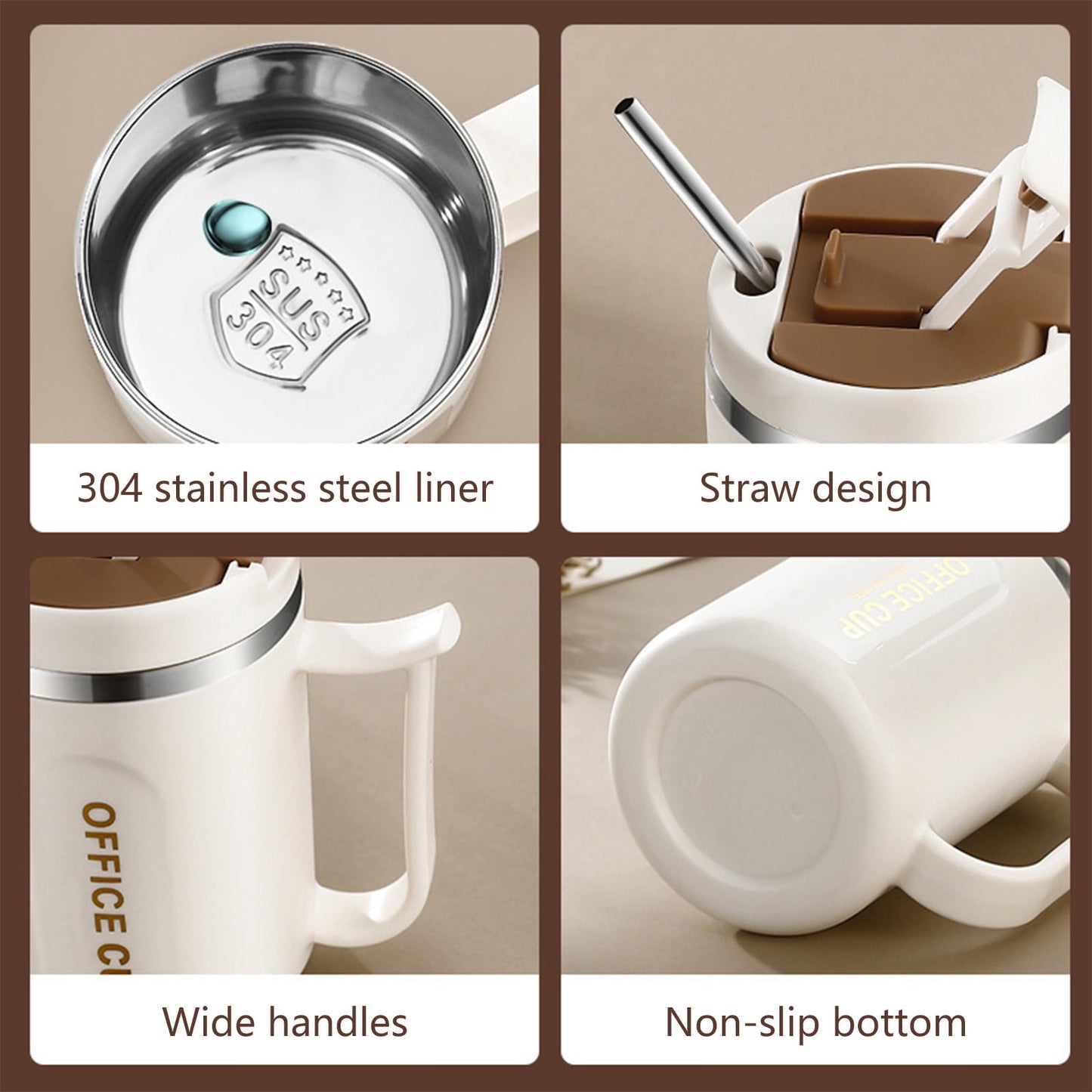 Tyidzon Insulated Coffee Mug, 20oz Stainless Steel Tumbler with Slider Lid Travel Coffee Cups with Handle for Camping Office Home, Blue ZG_#Coffee