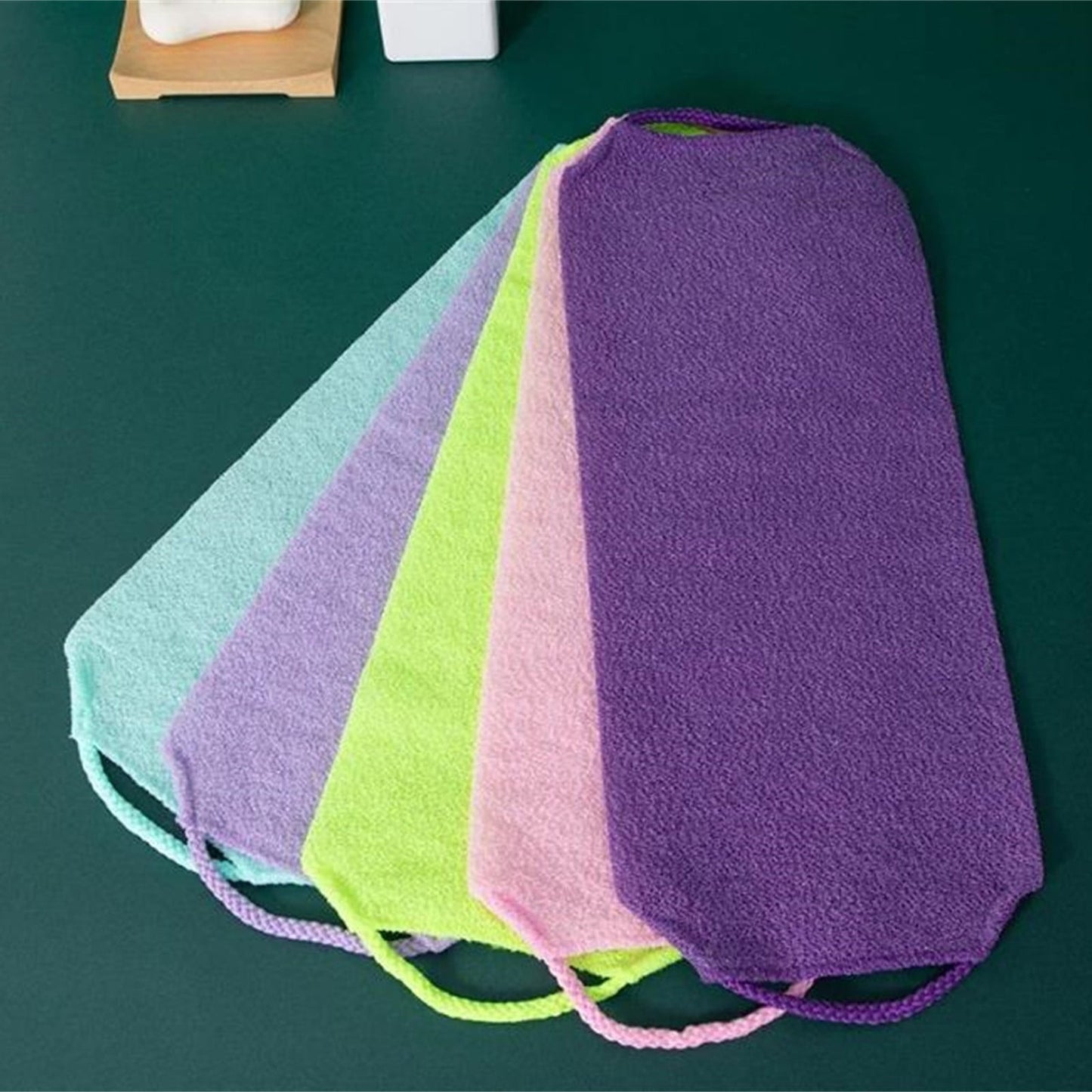 Tyidzon Exfoliating Back Scrubber with Handles, 17.7 Inch Double-Sided Back Exfoliator Body Scrub Towel, Exfoliating Washcloth Bath Tool for Use in Shower, Back Washer to Clean Your Skin for Women Dark Gray