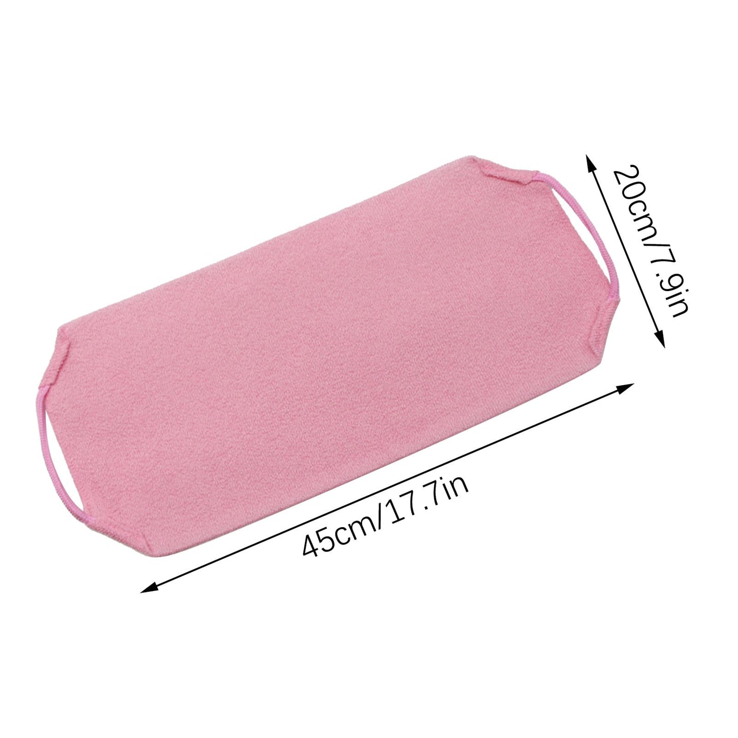 Tyidzon Exfoliating Back Scrubber with Handles, 17.7 Inch Double-Sided Back Exfoliator Body Scrub Towel, Exfoliating Washcloth Bath Tool for Use in Shower, Back Washer to Clean Your Skin for Women Pink