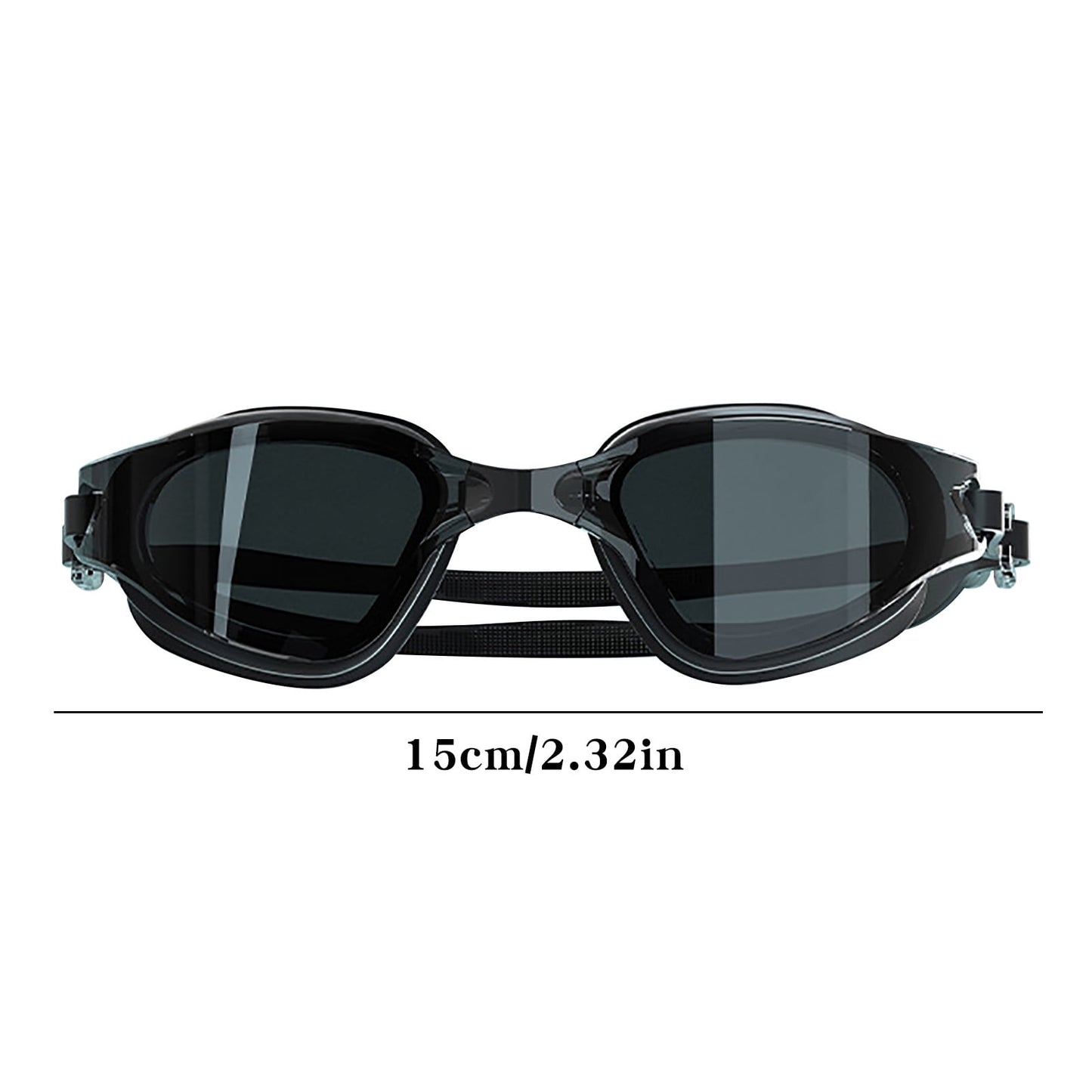 Large Frame Swim Goggles for Adults - Electroplated Anti-Fog HD Myopia Swimming Goggles with Adjustable Nose Cover, Leak-Proof Seal for Men & Women, Pool & Open Water by PALIFEUR 14_Hydrodynamic Swim Goggles for Men_BK