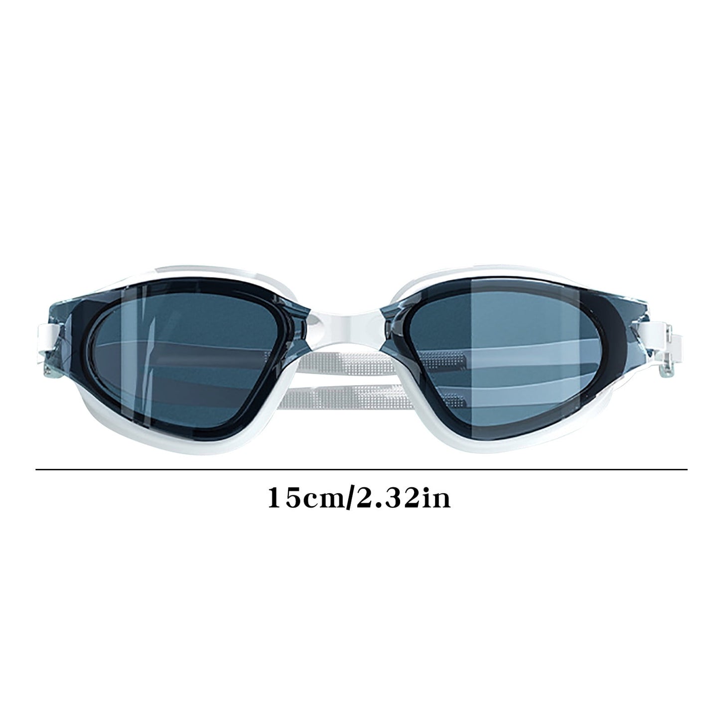 Large Frame Swim Goggles for Adults - Electroplated Anti-Fog HD Myopia Swimming Goggles with Adjustable Nose Cover, Leak-Proof Seal for Men & Women, Pool & Open Water by PALIFEUR 15_Anti-Glare Swimming Goggles Adult_BU