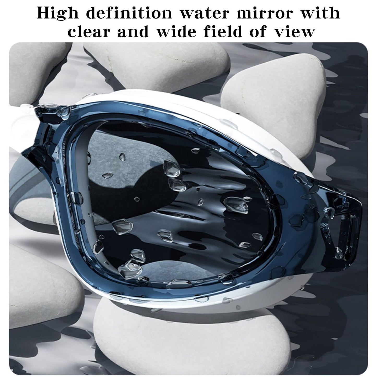 Large Frame Swim Goggles for Adults - Electroplated Anti-Fog HD Myopia Swimming Goggles with Adjustable Nose Cover, Leak-Proof Seal for Men & Women, Pool & Open Water by PALIFEUR 15_Anti-Glare Swimming Goggles Adult_BU