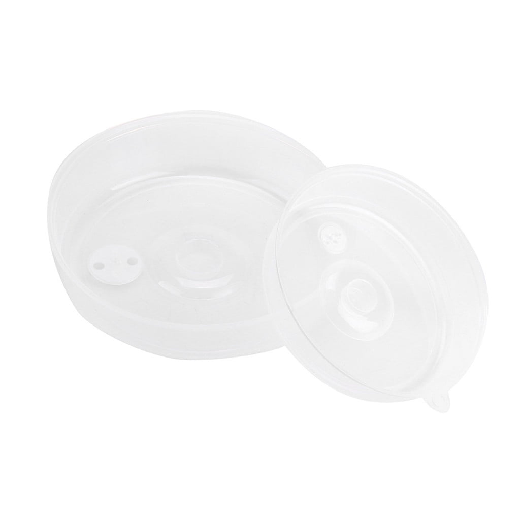 Danhjin 2PCS Microwave Splatter Cover for Food,Clear Like Glass Microwave Splash Guard Cooker lid,Dish bowl Plate Serving Cover with Steam Vent,BPA-Free,Saft