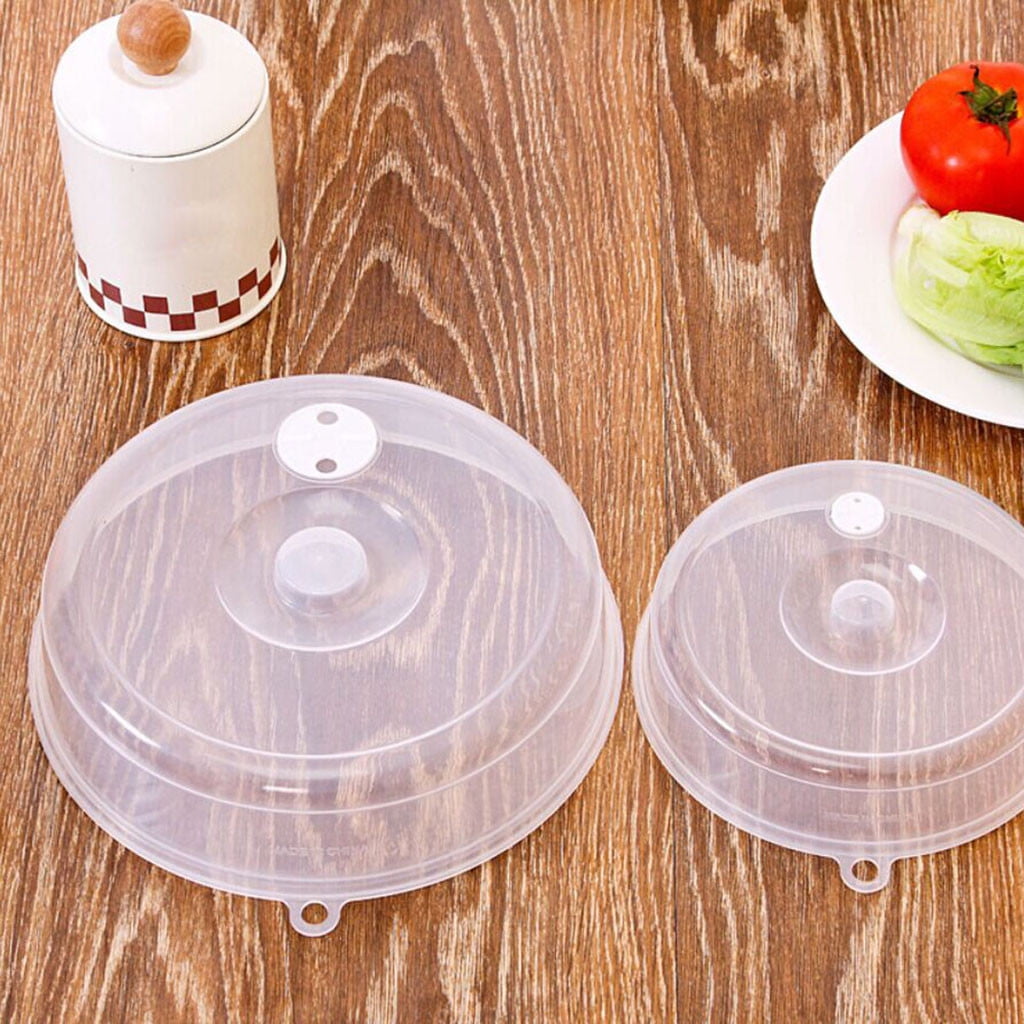 Danhjin 2PCS Microwave Splatter Cover for Food,Clear Like Glass Microwave Splash Guard Cooker lid,Dish bowl Plate Serving Cover with Steam Vent,BPA-Free,Saft