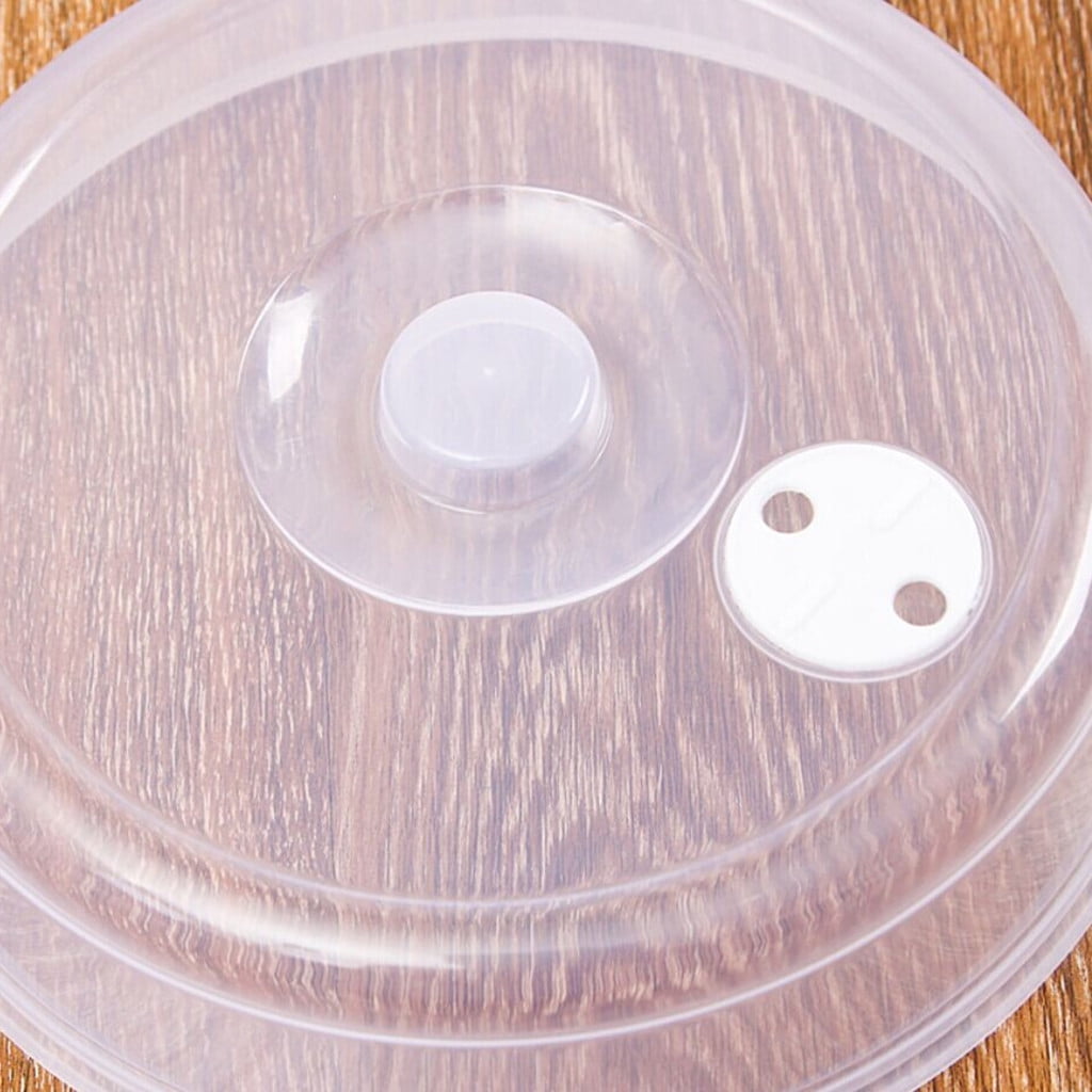 Danhjin 2PCS Microwave Splatter Cover for Food,Clear Like Glass Microwave Splash Guard Cooker lid,Dish bowl Plate Serving Cover with Steam Vent,BPA-Free,Saft