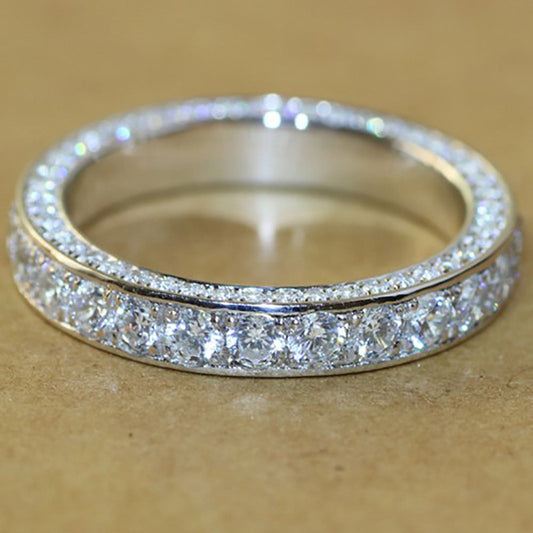 clearance under $5 LSLJS Rings for Women 925 Silver Diamond Zircon Rings Jewelry Anniversary Wedding Engagement Band Ring 8
