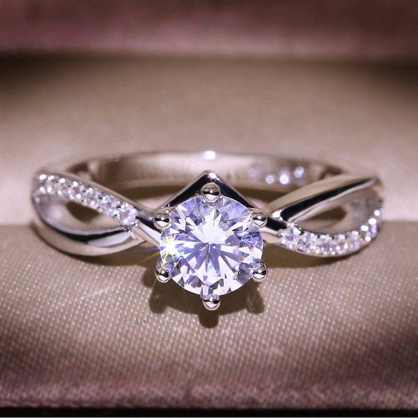 clearance under $5 LSLJS Rings for Women Romantic Wedding Band Jewelry Gift, Anniversary Simulated Diamond Ring, Promise Rings for Her 6
