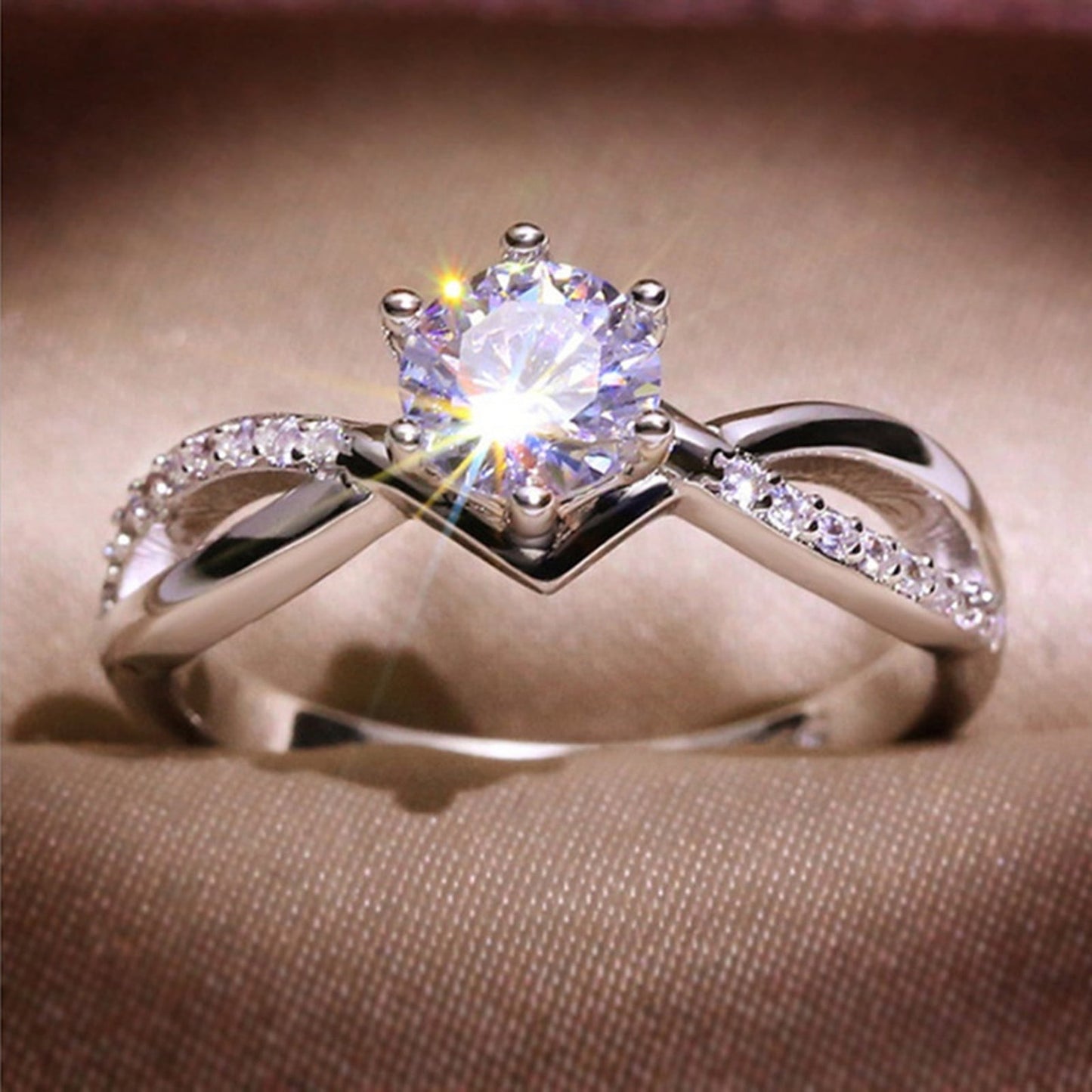 clearance under $5 LSLJS Rings for Women Romantic Wedding Band Jewelry Gift, Anniversary Simulated Diamond Ring, Promise Rings for Her 7