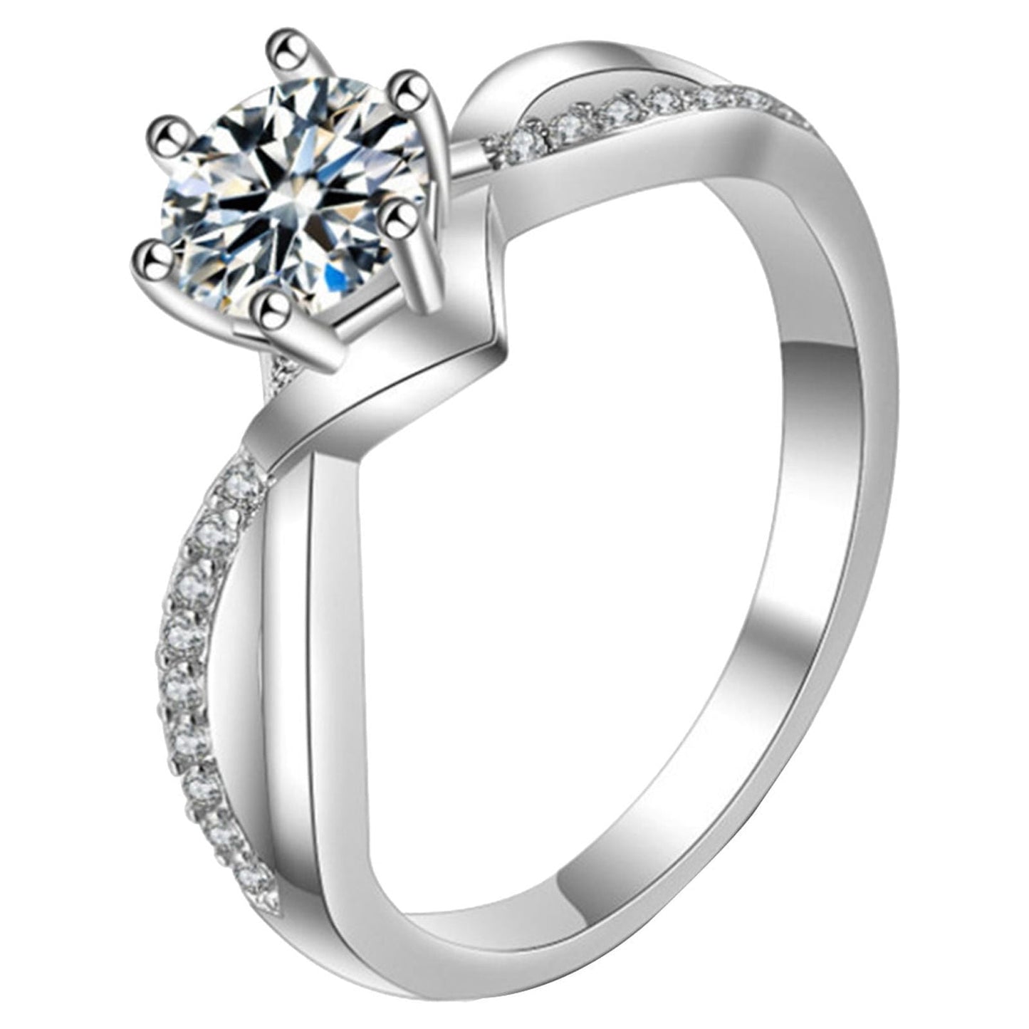 clearance under $5 LSLJS Rings for Women Romantic Wedding Band Jewelry Gift, Anniversary Simulated Diamond Ring, Promise Rings for Her 7