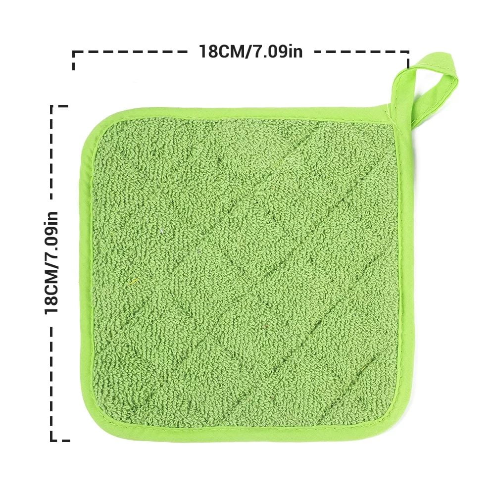 4 Pack Pot Holders for Kitchen Heat Resistant Pot Holders Sets Oven Hot Pads Terry Cloth Pot Holders for Cooking Baking(7"x 7",GRAY) 7" x 7" RED