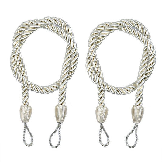 LSLJS Curtain Tiebacks Clearance Under $5! Curtain Holdbacks, 2PCS Curtain Tie Backs for Curtains, Ropes Tie Backs for Curtain Cord Buckle Tiebacks Tie Backs Beige