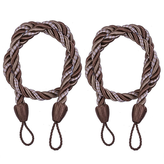 LSLJS Curtain Tiebacks Clearance Under $5! Curtain Holdbacks, 2PCS Curtain Tie Backs for Curtains, Ropes Tie Backs for Curtain Cord Buckle Tiebacks Tie Backs Beige Coffee