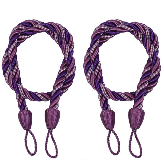 LSLJS Curtain Tiebacks Clearance Under $5! Curtain Holdbacks, 2PCS Curtain Tie Backs for Curtains, Ropes Tie Backs for Curtain Cord Buckle Tiebacks Tie Backs Beige Purple