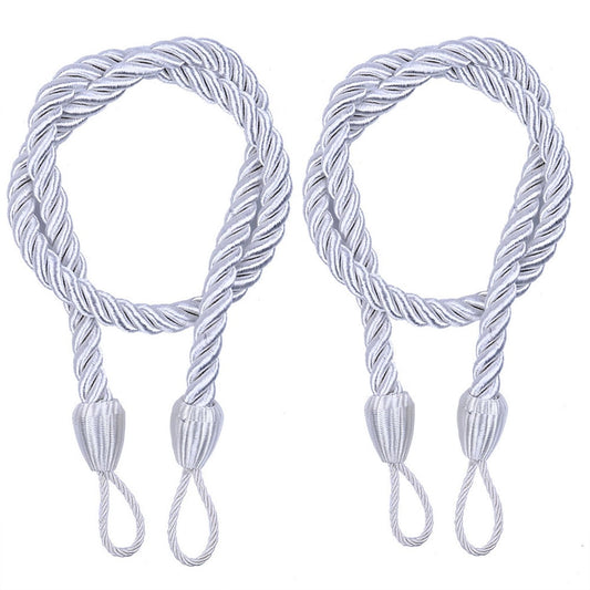 LSLJS Curtain Tiebacks Clearance Under $5! Curtain Holdbacks, 2PCS Curtain Tie Backs for Curtains, Ropes Tie Backs for Curtain Cord Buckle Tiebacks Tie Backs Beige White