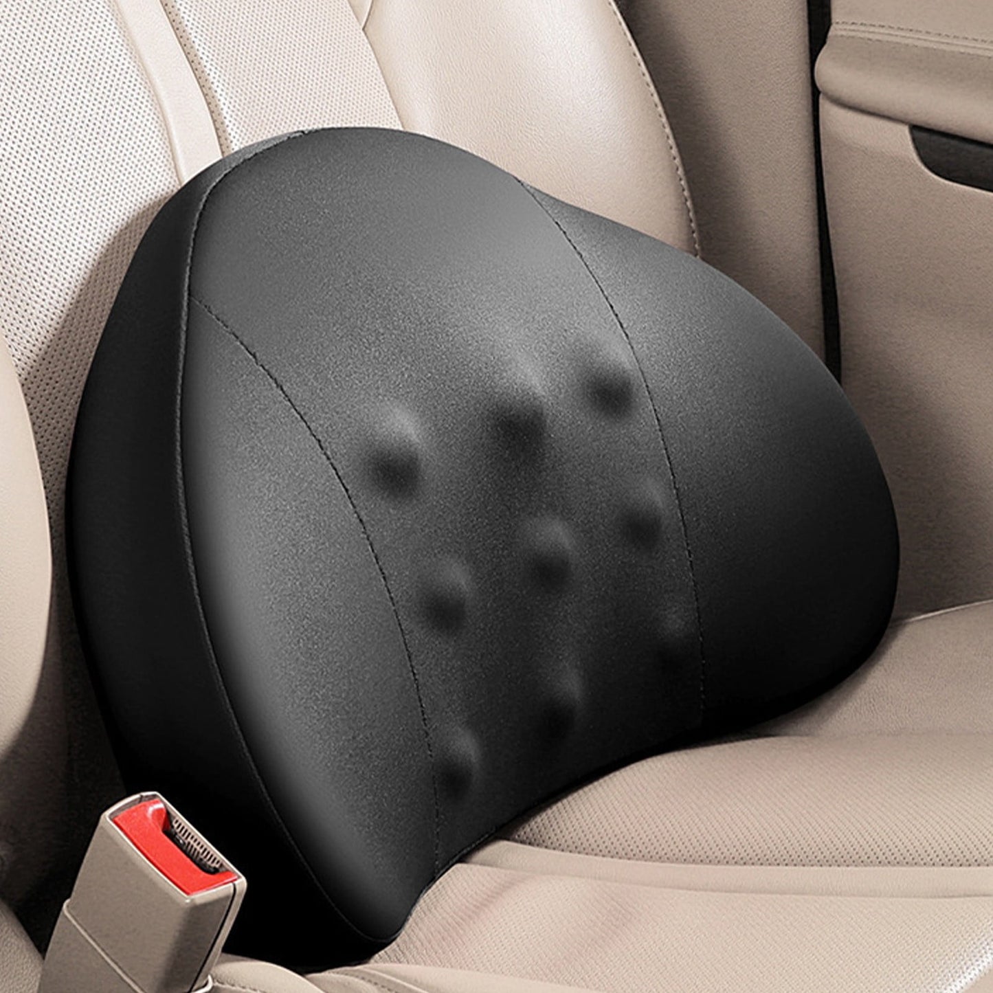 LSLJS Lumbar Cushion Memory Foam Lumbar Support Pillow for Car - Mid/Lower Back Support Cushion - for Car Seat, Office Chair, Car Lumbar Support Cute Car Pandas Lumbar Pillow Car Interior Supplies A-Dark Gray