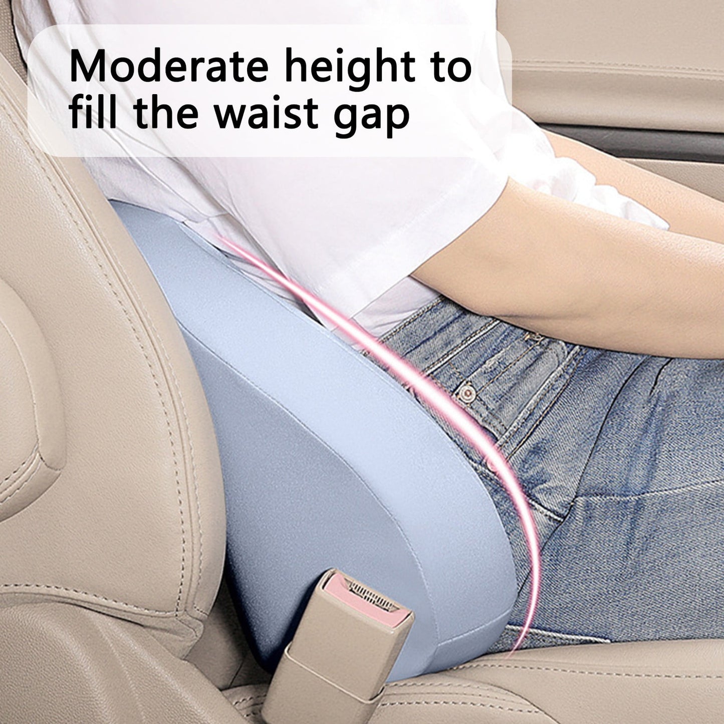 LSLJS Lumbar Cushion Memory Foam Lumbar Support Pillow for Car - Mid/Lower Back Support Cushion - for Car Seat, Office Chair, Car Lumbar Support Cute Car Pandas Lumbar Pillow Car Interior Supplies A-Light Blue