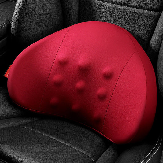 LSLJS Lumbar Cushion Memory Foam Lumbar Support Pillow for Car - Mid/Lower Back Support Cushion - for Car Seat, Office Chair, Car Lumbar Support Cute Car Pandas Lumbar Pillow Car Interior Supplies A-Red