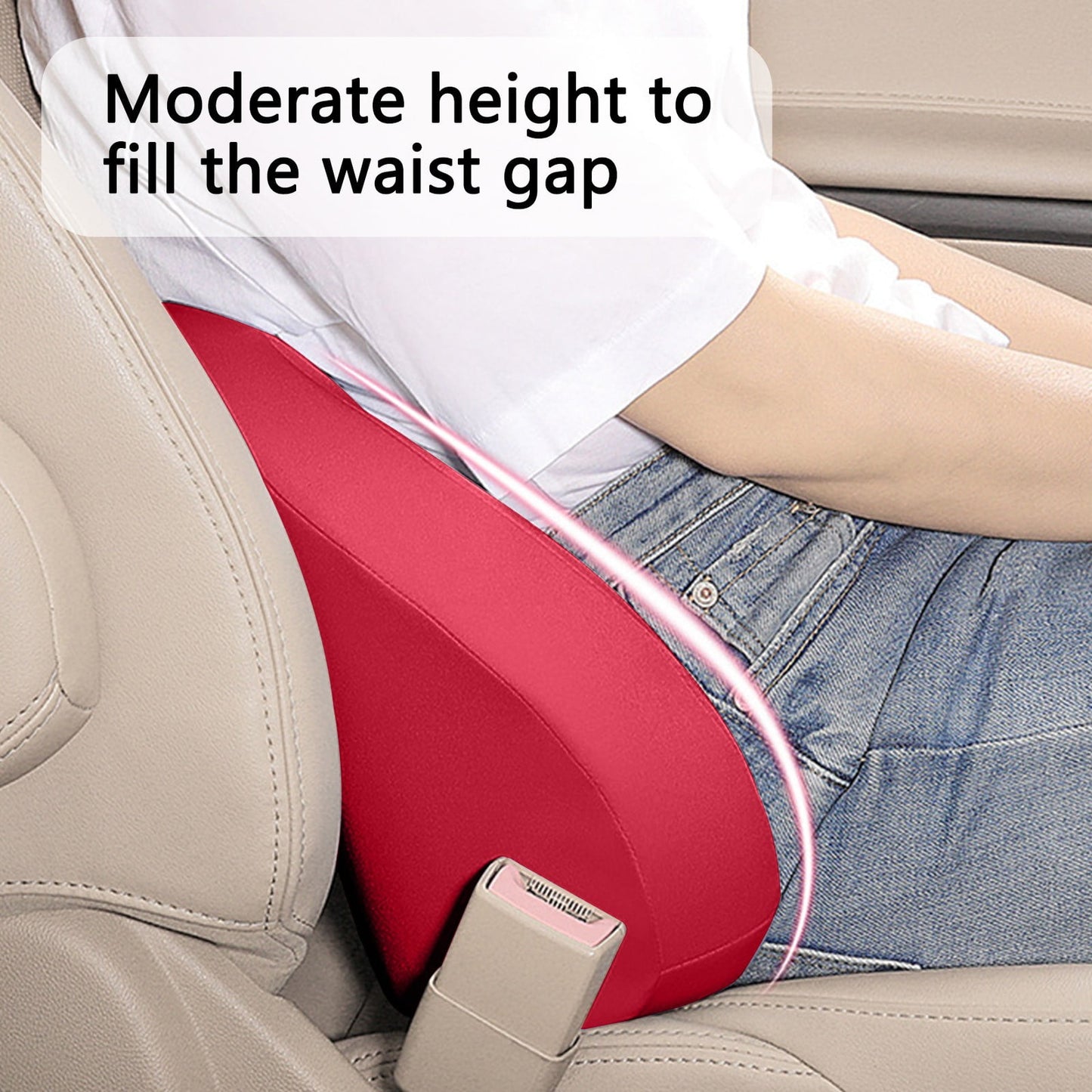 LSLJS Lumbar Cushion Memory Foam Lumbar Support Pillow for Car - Mid/Lower Back Support Cushion - for Car Seat, Office Chair, Car Lumbar Support Cute Car Pandas Lumbar Pillow Car Interior Supplies A-Red