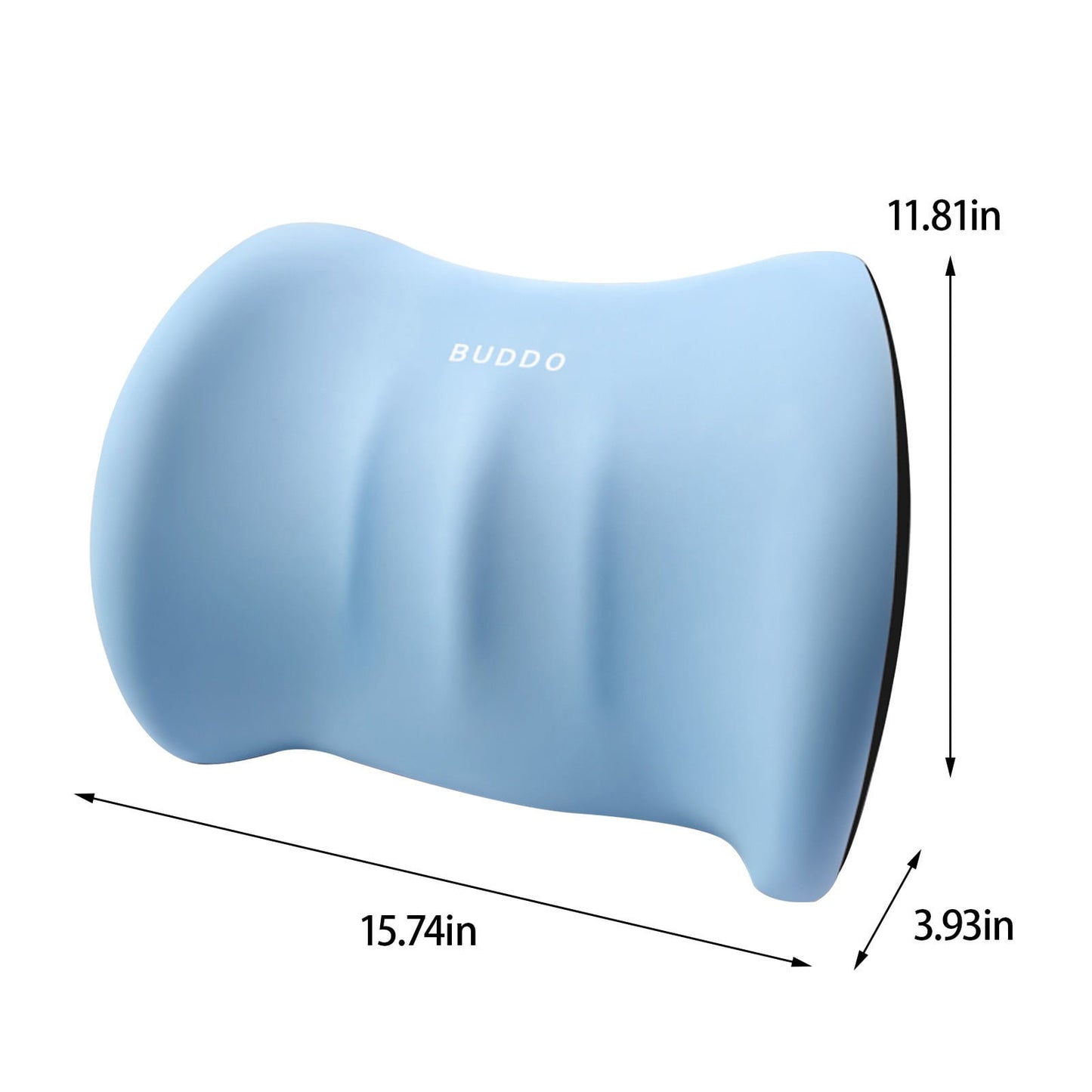 LSLJS Lumbar Cushion Memory Foam Lumbar Support Pillow for Car - Mid/Lower Back Support Cushion - for Car Seat, Office Chair, Car Lumbar Support Cute Car Pandas Lumbar Pillow Car Interior Supplies B-Light blue