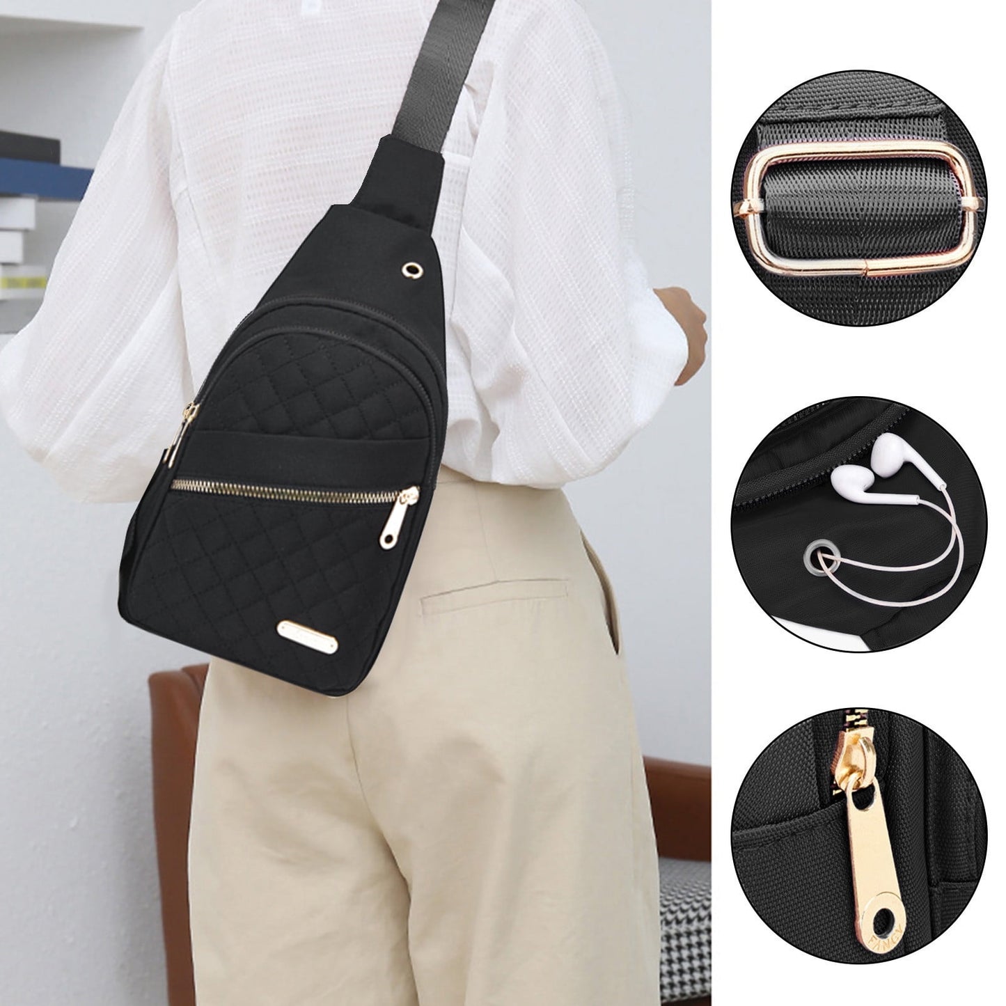 Suncoda Sling Bag for Women, Crossbody Sling Backpack Small Sling Bag Multipurpose Crossbody Shoulder Bag Travel Hiking Backpack, Sling Bag for Men #1-Black