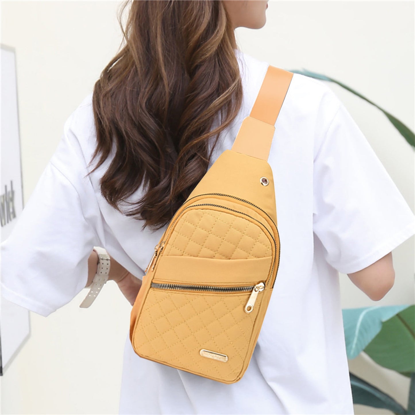 Suncoda Sling Bag for Women, Crossbody Sling Backpack Small Sling Bag Multipurpose Crossbody Shoulder Bag Travel Hiking Backpack, Sling Bag for Men #1-Yellow