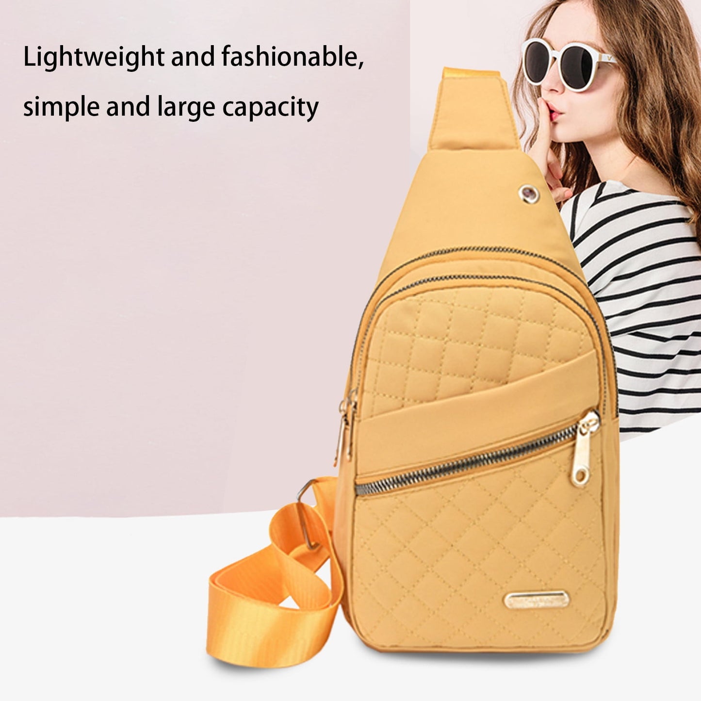 Suncoda Sling Bag for Women, Crossbody Sling Backpack Small Sling Bag Multipurpose Crossbody Shoulder Bag Travel Hiking Backpack, Sling Bag for Men #1-Yellow