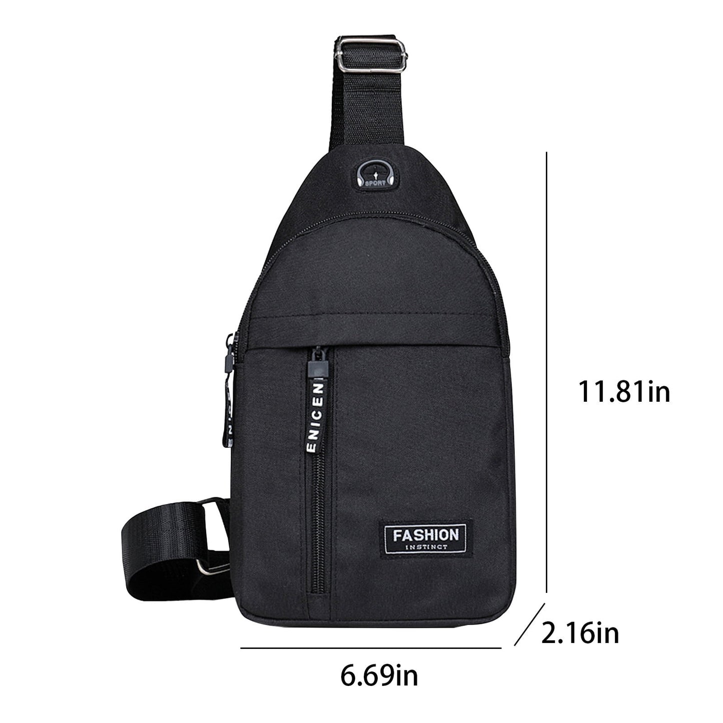 Suncoda Sling Bag for Women, Crossbody Sling Backpack Small Sling Bag Multipurpose Crossbody Shoulder Bag Travel Hiking Backpack, Sling Bag for Men #2-Black
