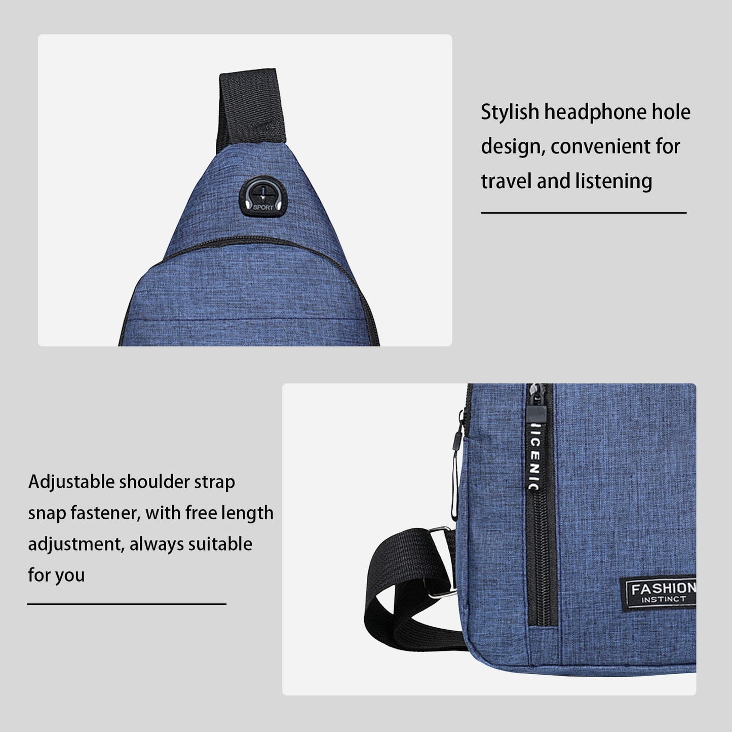 Suncoda Sling Bag for Women, Crossbody Sling Backpack Small Sling Bag Multipurpose Crossbody Shoulder Bag Travel Hiking Backpack, Sling Bag for Men #2-Blue