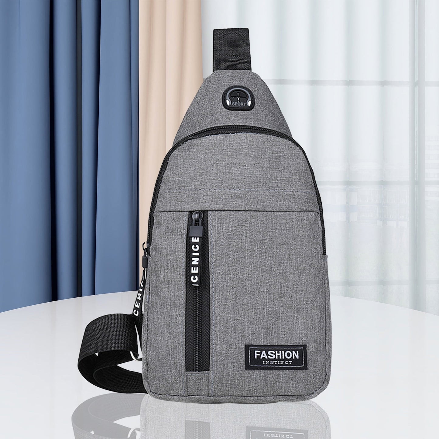 Suncoda Sling Bag for Women, Crossbody Sling Backpack Small Sling Bag Multipurpose Crossbody Shoulder Bag Travel Hiking Backpack, Sling Bag for Men #2-Gray