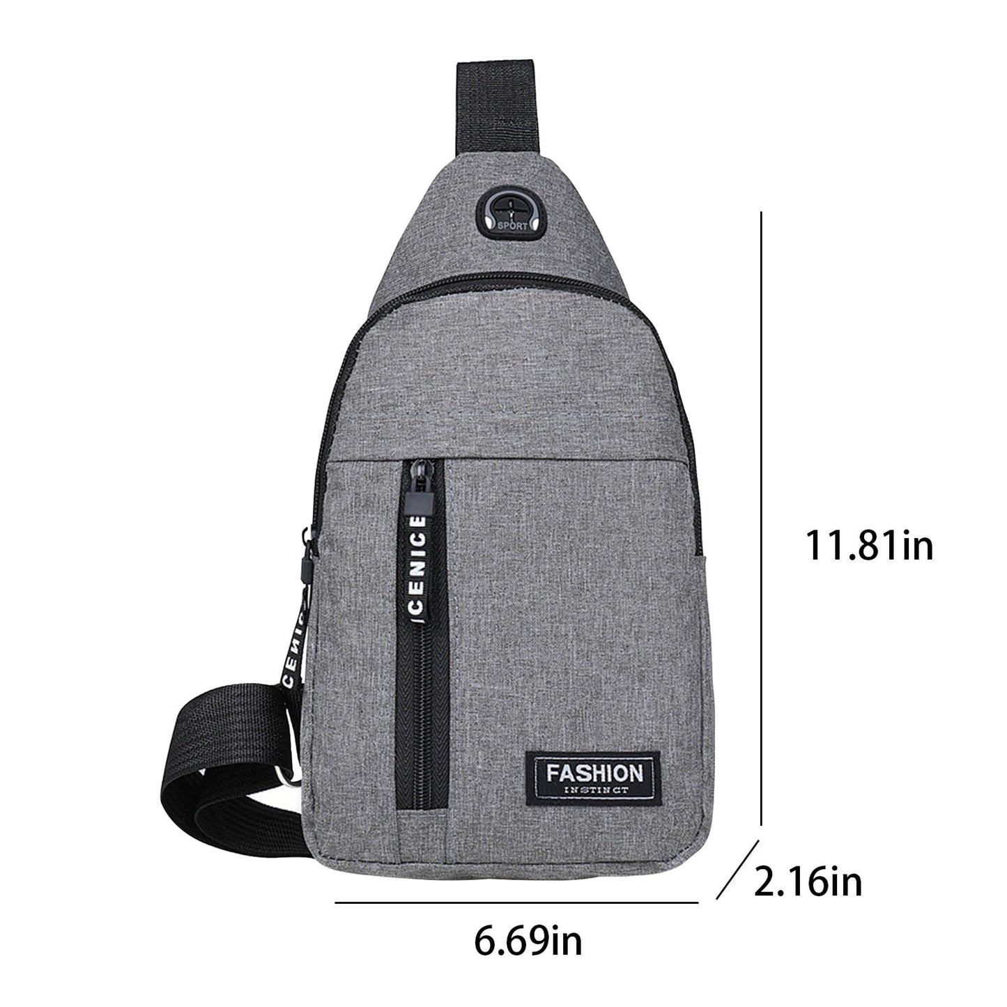 Suncoda Sling Bag for Women, Crossbody Sling Backpack Small Sling Bag Multipurpose Crossbody Shoulder Bag Travel Hiking Backpack, Sling Bag for Men #2-Gray