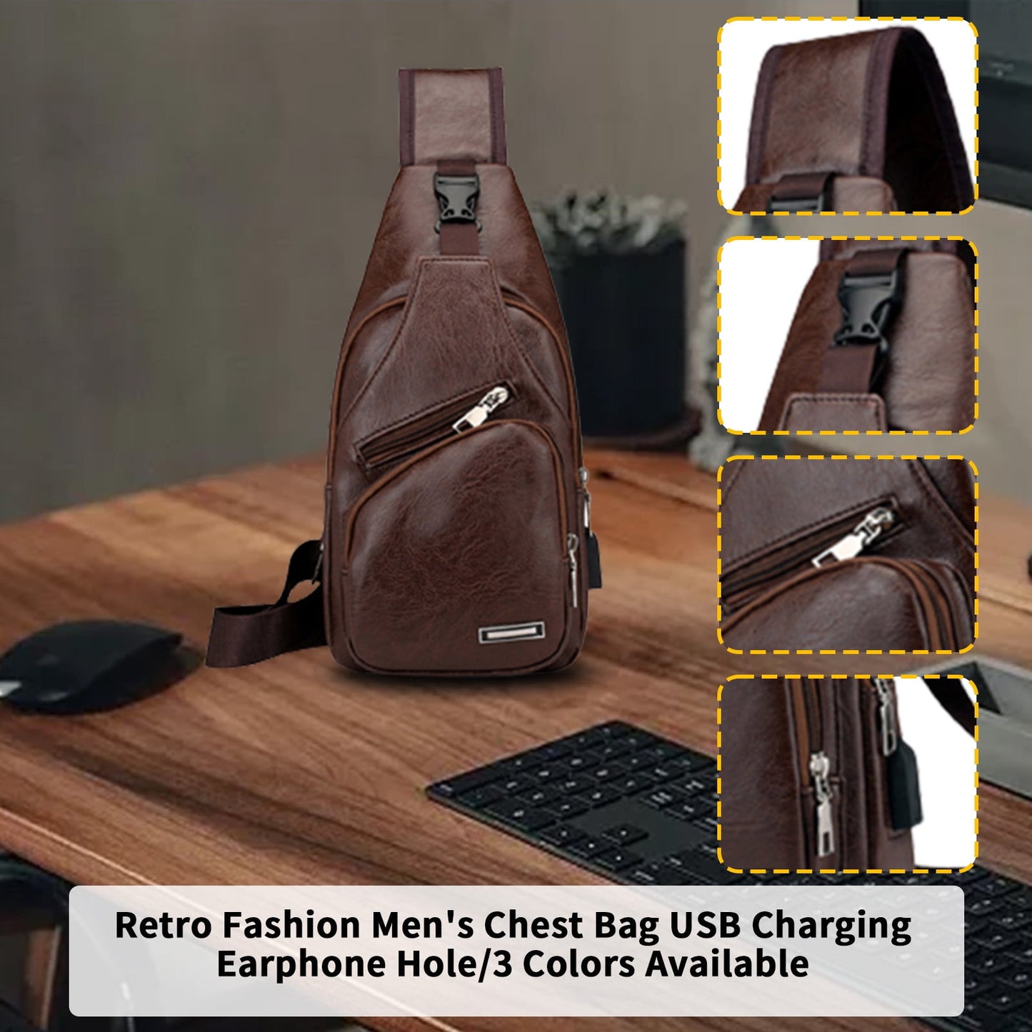 Suncoda Sling Bag for Women, Crossbody Sling Backpack Small Sling Bag Multipurpose Crossbody Shoulder Bag Travel Hiking Backpack, Sling Bag for Men #3-Brown