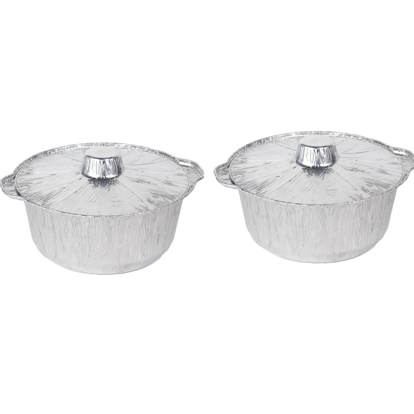 Under $1 Tyidzon Foil Pans Aluminum Round Foil Pan 2pcs Disposable Aluminum Pans with Lid 10*3.5Inch Baking Foil Pan Tinfoil Camping Pot for Prepping Food