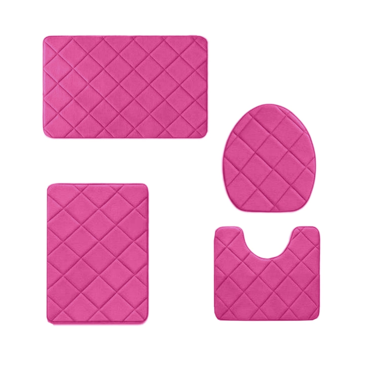 Clearance Tyidzon Bathroom Rugs 4 Piece Ultra Soft & Non-Slip Memory Foam Bath Mats for Bathroom, Absorbent Quick-Drying Bath Mats for Shower Bathroom Floor Rugs Pink