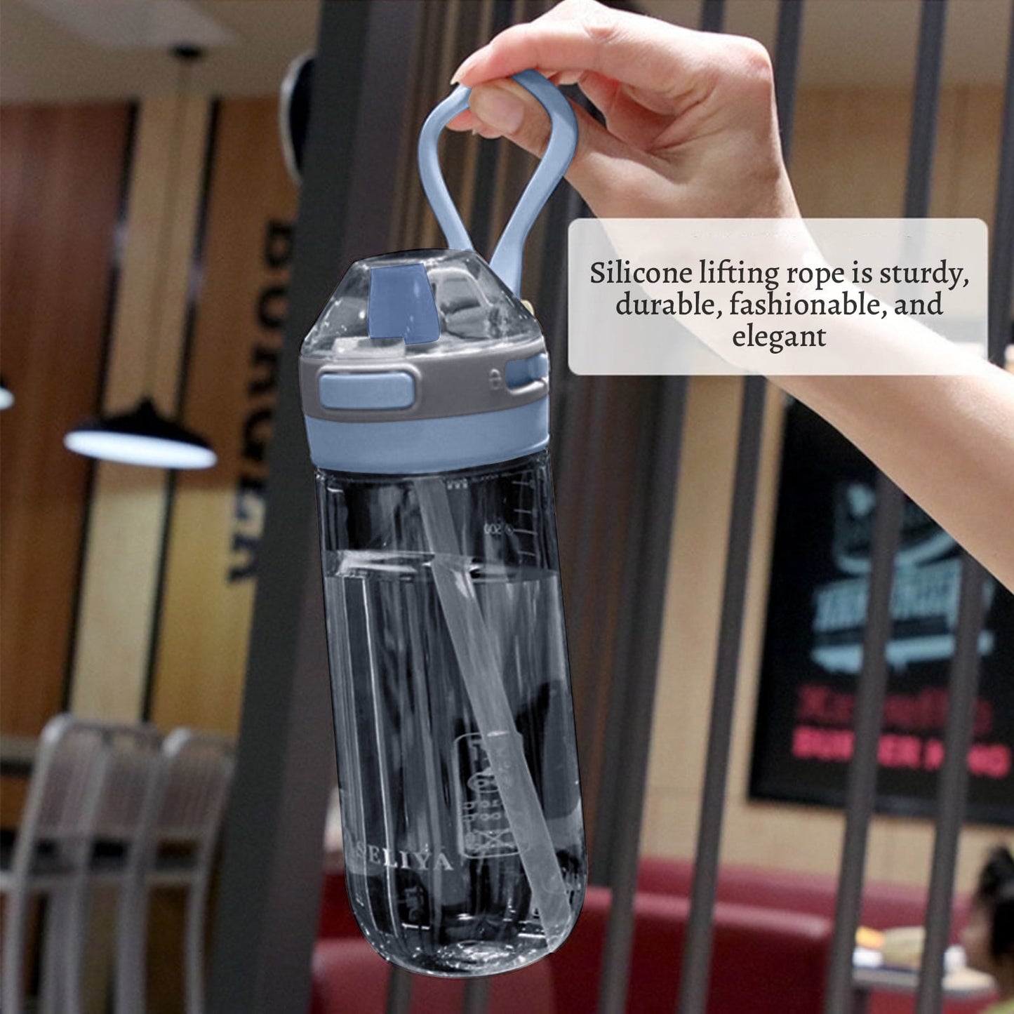 Tyidzon Straw Water Bottle, Water Bottle Cup for Kids/Toddlers Ages 3+ Spill Proof Leak Proof, Water Bottles Great for School Sports Daycare & Camp Blue