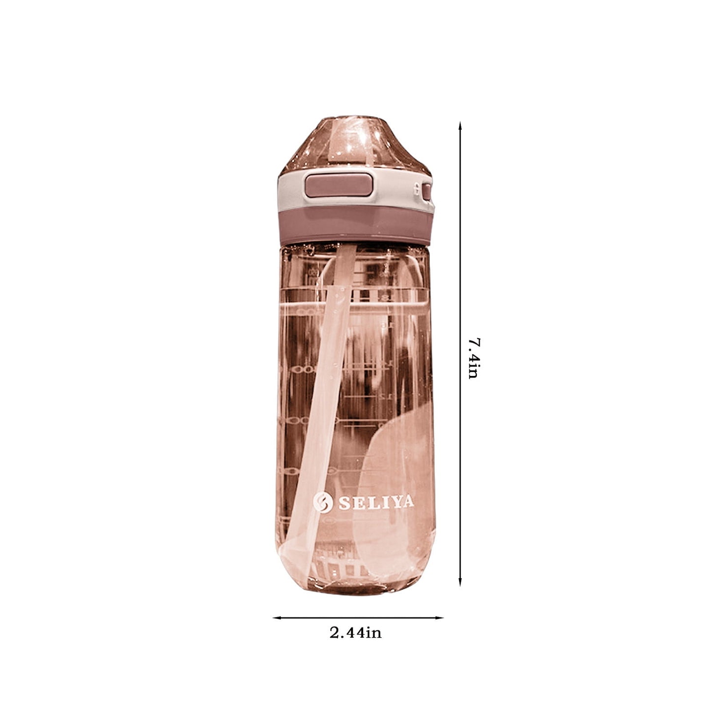 Tyidzon Straw Water Bottle, Water Bottle Cup for Kids/Toddlers Ages 3+ Spill Proof Leak Proof, Water Bottles Great for School Sports Daycare & Camp Pink