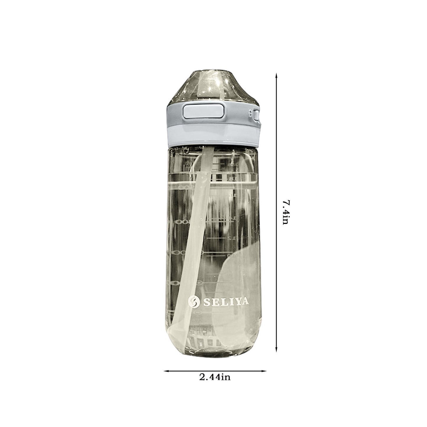 Tyidzon Straw Water Bottle, Water Bottle Cup for Kids/Toddlers Ages 3+ Spill Proof Leak Proof, Water Bottles Great for School Sports Daycare & Camp White