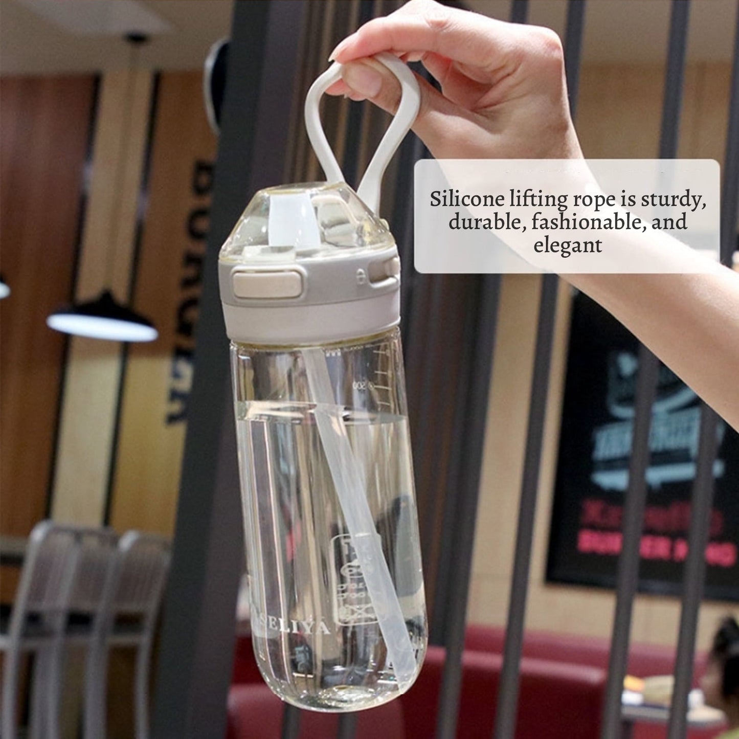 Tyidzon Straw Water Bottle, Water Bottle Cup for Kids/Toddlers Ages 3+ Spill Proof Leak Proof, Water Bottles Great for School Sports Daycare & Camp White