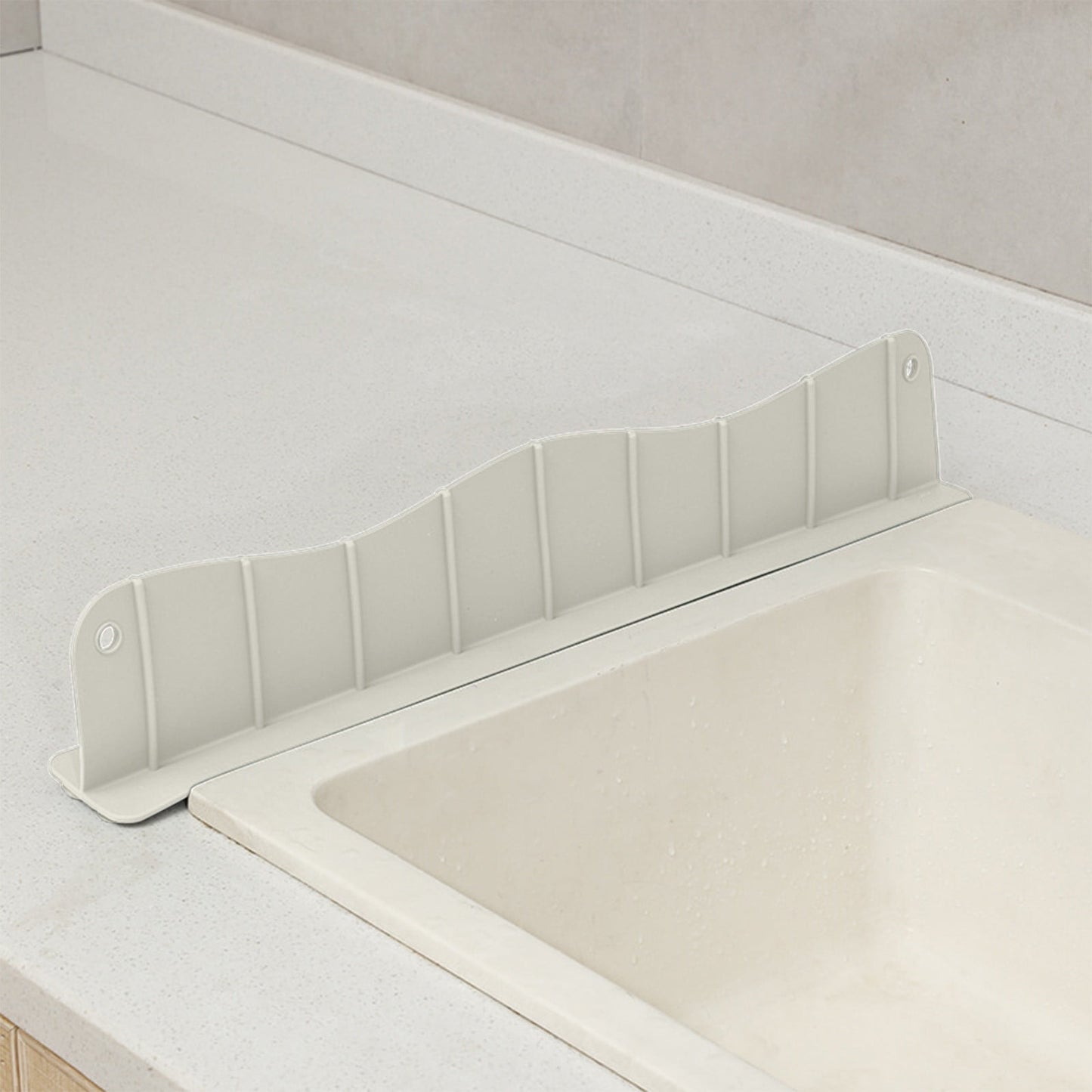 Tyidzon Silicone Sink Splash Guard 19.29X3.54X1.97 Inch Water Splash Guard for Kitchen and Bathroom Kitchen Sink Splash Guard with Suction Cup White
