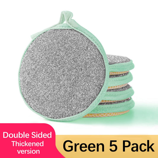 Under $1 Tyidzon Sponges Kitchen Multi-Purpose,5Pc Non-Scratch Sponges for Cleaning, Along with Heavy Duty Scrubbing Power - Reusable Double-Sided Dish Sponge for Dishes, Pots and Pans Green