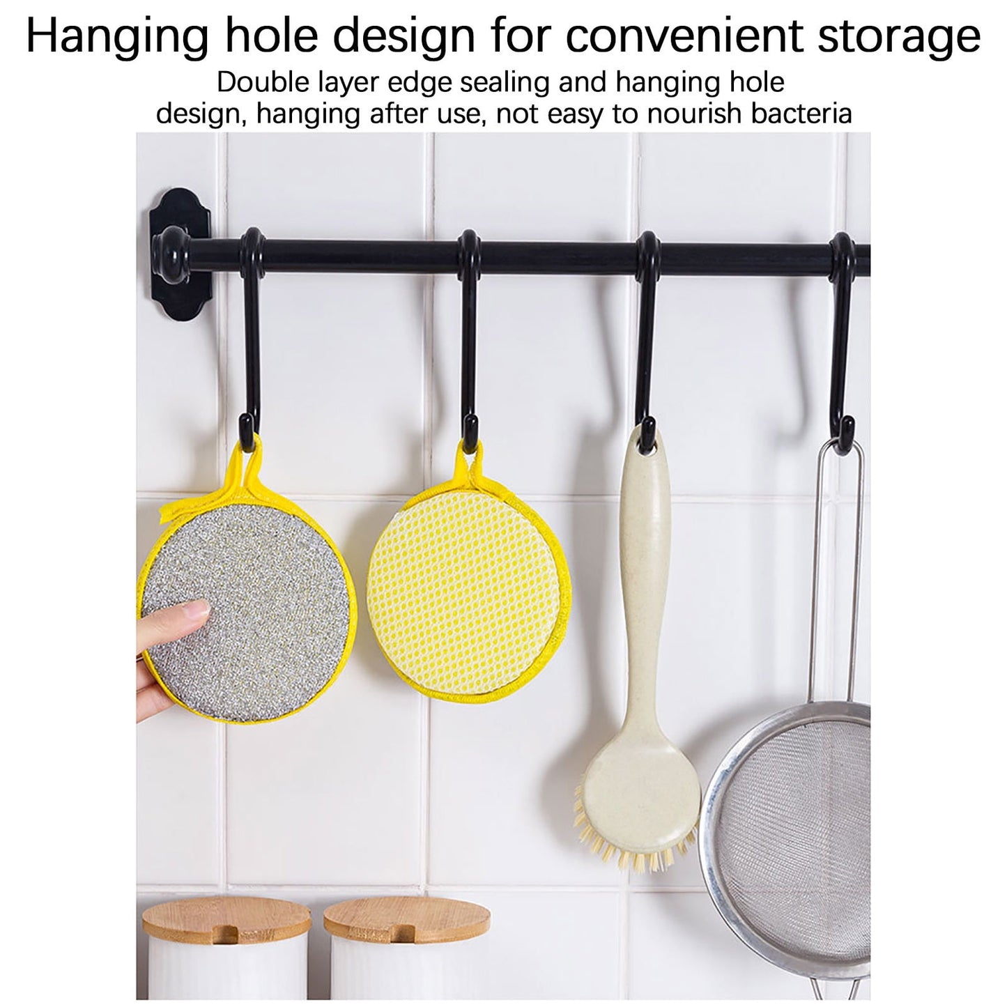 Under $1 Tyidzon Sponges Kitchen Multi-Purpose,5Pc Non-Scratch Sponges for Cleaning, Along with Heavy Duty Scrubbing Power - Reusable Double-Sided Dish Sponge for Dishes, Pots and Pans Green
