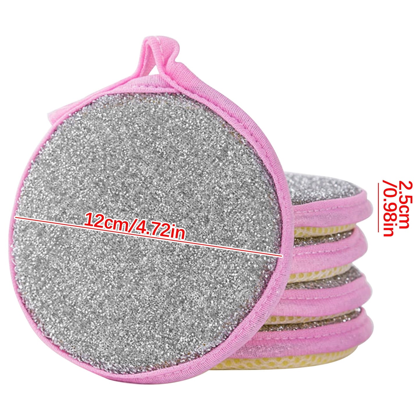 Under $1 Tyidzon Sponges Kitchen Multi-Purpose,5Pc Non-Scratch Sponges for Cleaning, Along with Heavy Duty Scrubbing Power - Reusable Double-Sided Dish Sponge for Dishes, Pots and Pans Pink