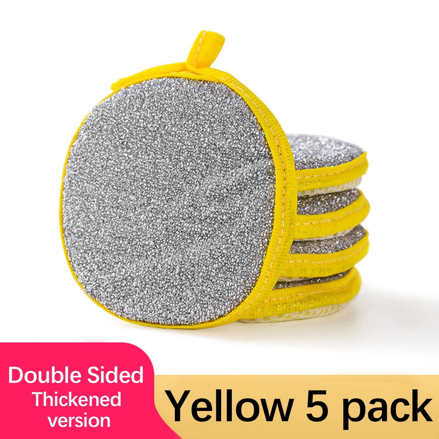 Under $1 Tyidzon Sponges Kitchen Multi-Purpose,5Pc Non-Scratch Sponges for Cleaning, Along with Heavy Duty Scrubbing Power - Reusable Double-Sided Dish Sponge for Dishes, Pots and Pans Yellow