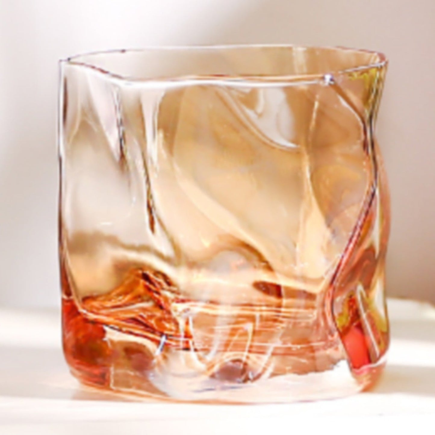 JWDX Glass and Bottle Clearance, Special Shaped Glass Whisky Glass Wind Design Irregular Cup Frosted Cup. As shown